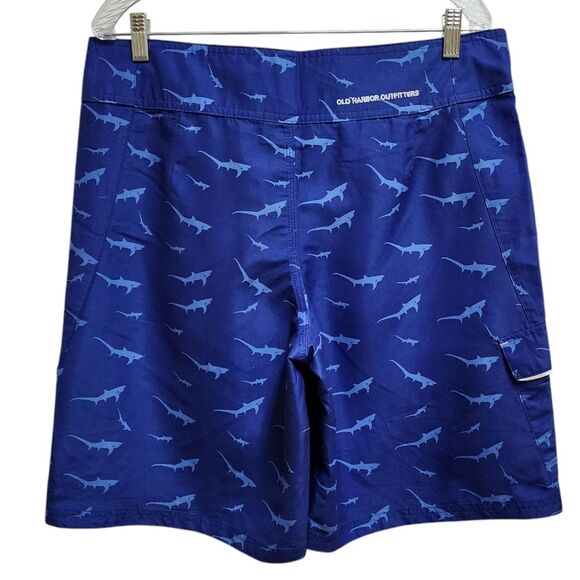 OHO Gear Fishing Boardshorts Mens 36 Blue Shark Outdoor Performance Pockets New - Picture 2 of 14